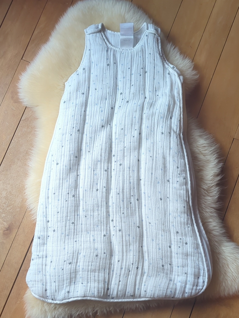 aden + anais White Star-Print Sleeveless Baby Sleep Sack 6-12 Months, 2.5 TOG